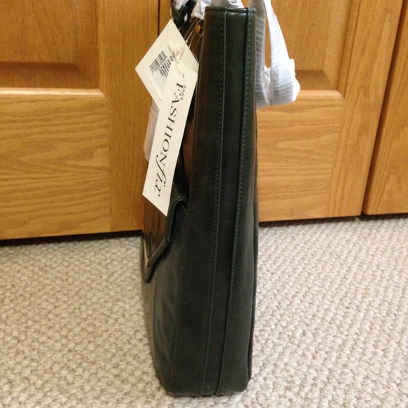 BADGLEY MISCHKA - Forest Green Leather Tote - New with Tag - Picture 3 of 6